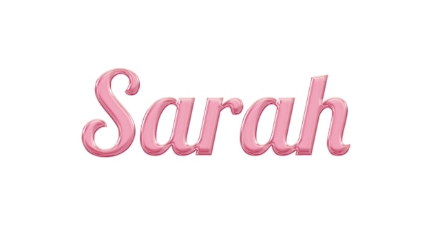 Pink name plate with the name of the girl in white