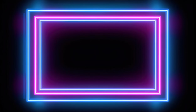 Pink neon Black background Generative Ai