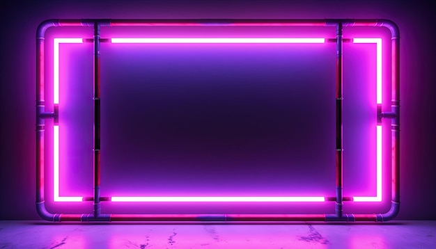 Pink neon Black background Generative Ai