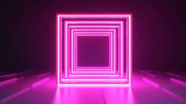 A pink neon box with the word'neon'on it