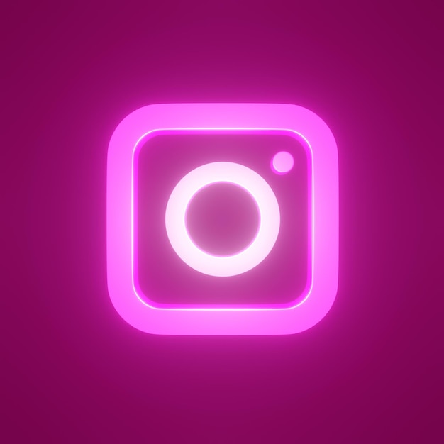 Icona di instagram neon rosa