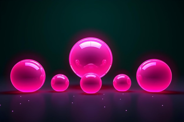 Pink neon spheres