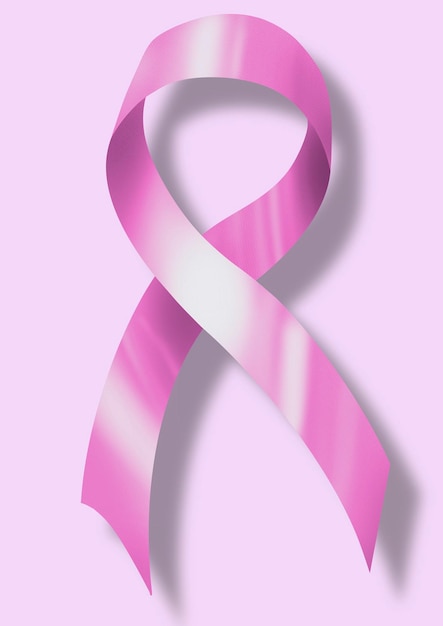 Pink October bow pink October ribbon for breast cancer prevention hand drawn illustration