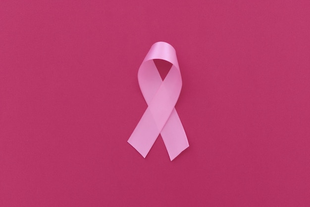 Pink October Pink ribbon on pink background