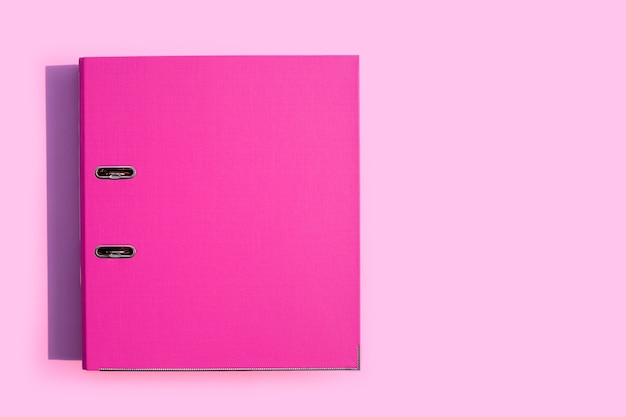 Pink office folder on pink