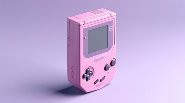 a pink old pink toy with a pink controller on it