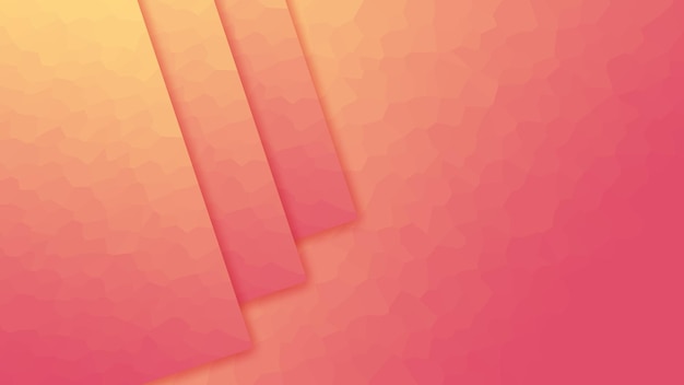 A pink and orange background with triangles and the word's on it