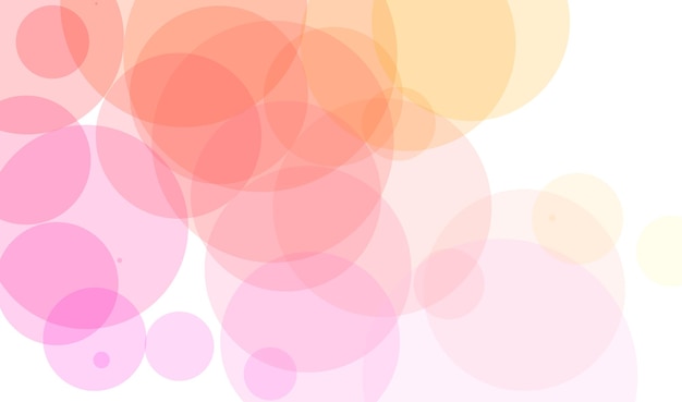 A pink and orange circles background with a white background.