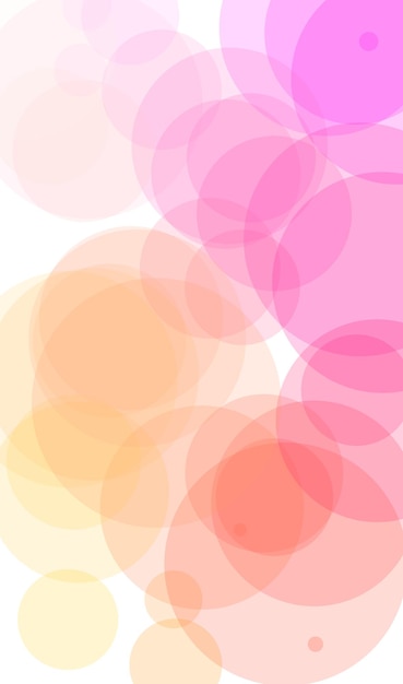 Pink and orange circles on a white background.