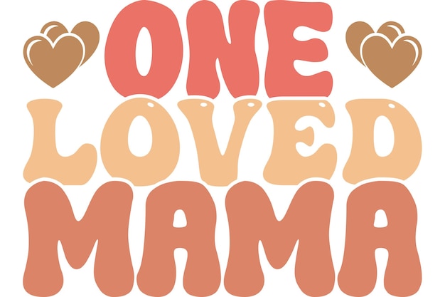 Photo a pink and orange one loved mama logo