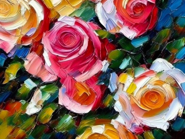 Розовые и оранжевые розы масляные цветы красивые нежные женские цветные весенние или летние цветы близкие