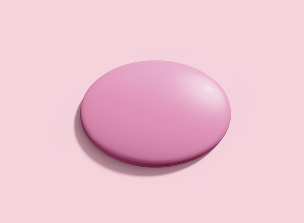 Pink Oval Bar Soap Mockup Isolated Cosmetic Product 3d rendering