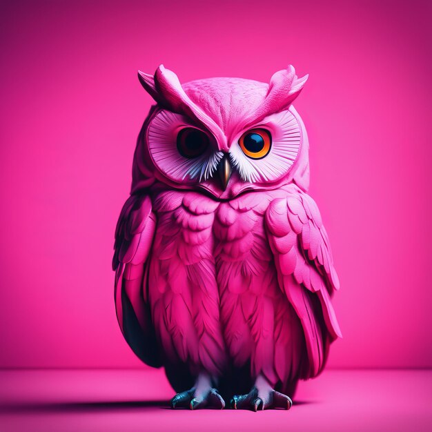 pink owl pink owl bird bird owl bird with big eyes owl beautiful pink orange pink color is