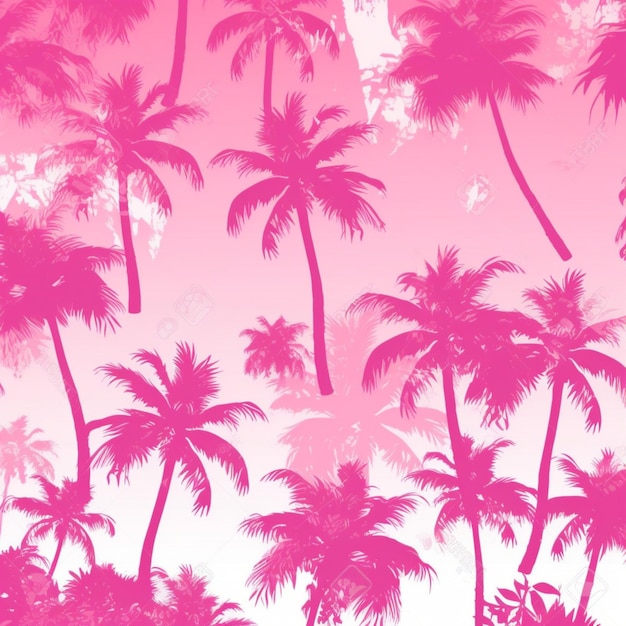 Pink palm trees on a pink background.