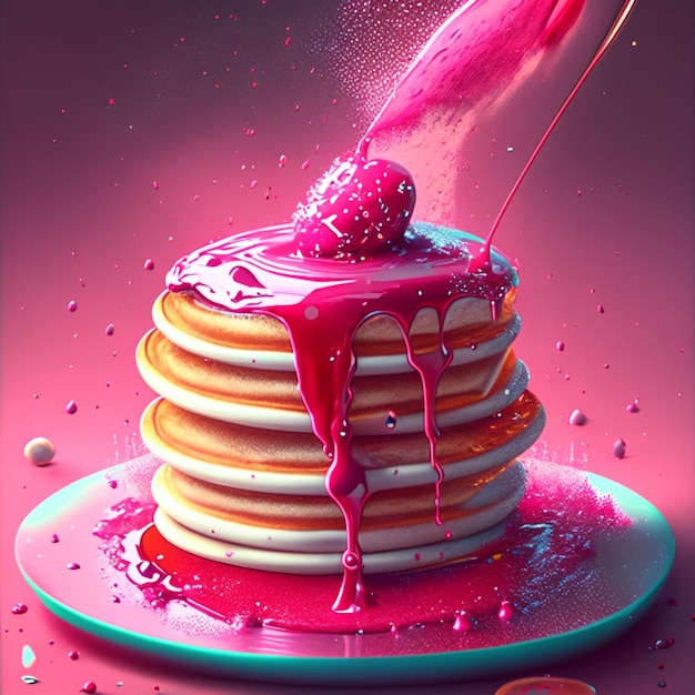 Photo pink pancake