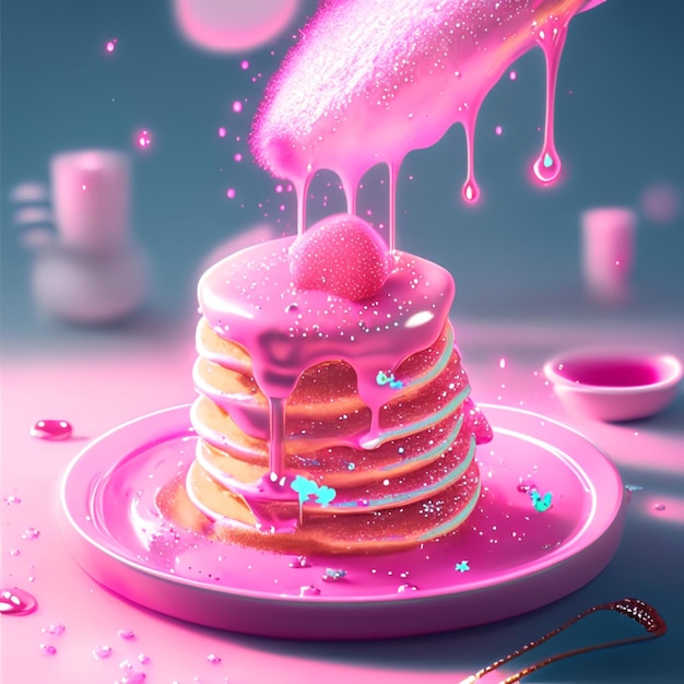 Photo pink pancake