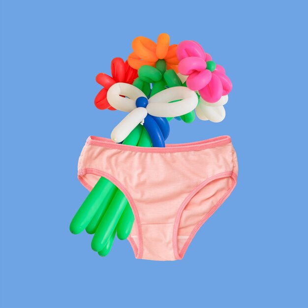 Pink panties and balloon flowers