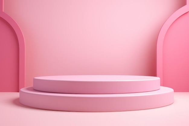 Pink Paradise A Stunning 3D Photo Render of a Product Display Podium