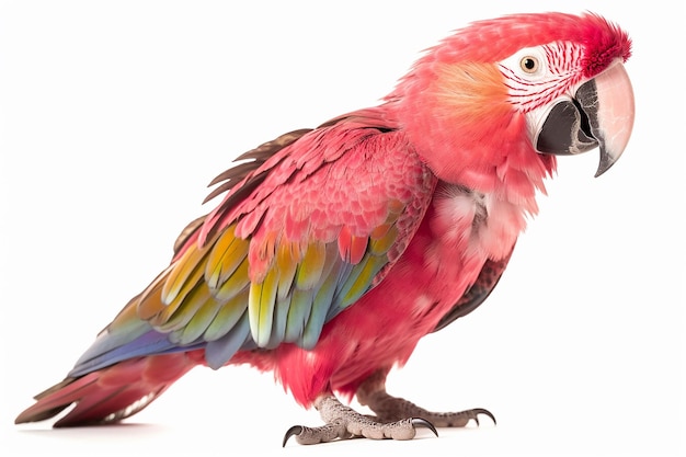 Pink_parrot_macaw_isolated_on_the_white_background_cutou