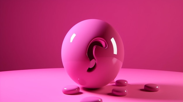 Pink pastel color question mark isolate on pink background AI generative