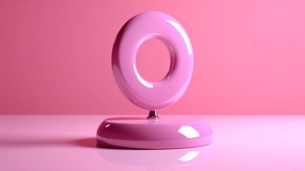 Pink pastel color question mark isolate on pink background AI generative