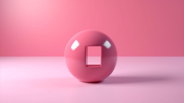 Pink pastel color question mark isolate on pink background AI generative