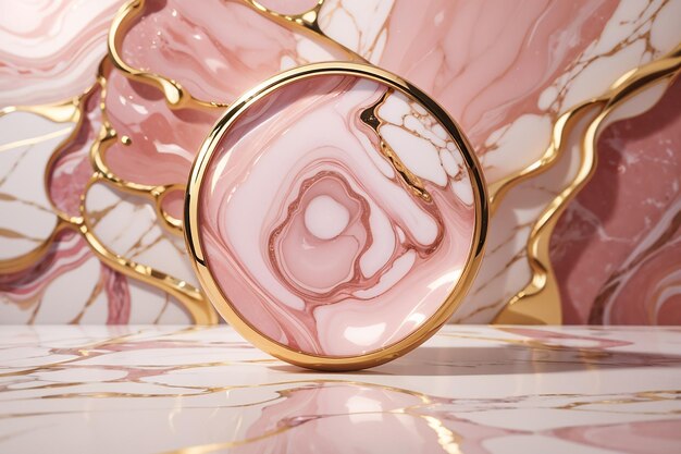 Розовая пастельная мраморная текстура творческий минималистский роскошный золотой абстрактный фон с золотыми линиями