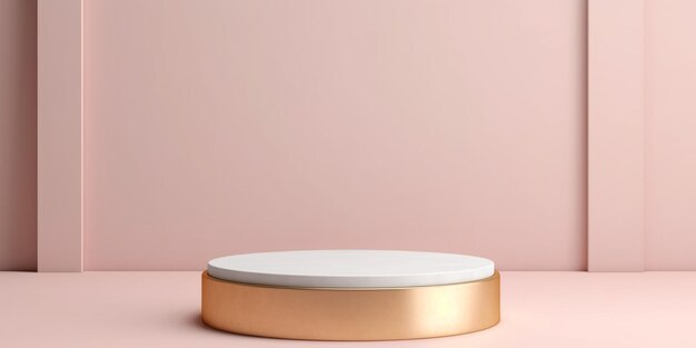 Pink pastel Podium stage display product minimalist by generative AI tools