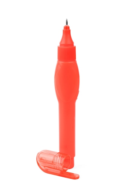 Pink pen corrector on a white background