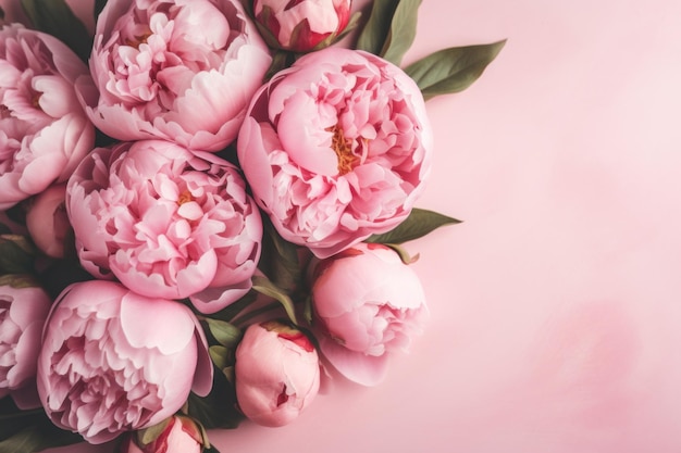 Pink peonies Generative AI