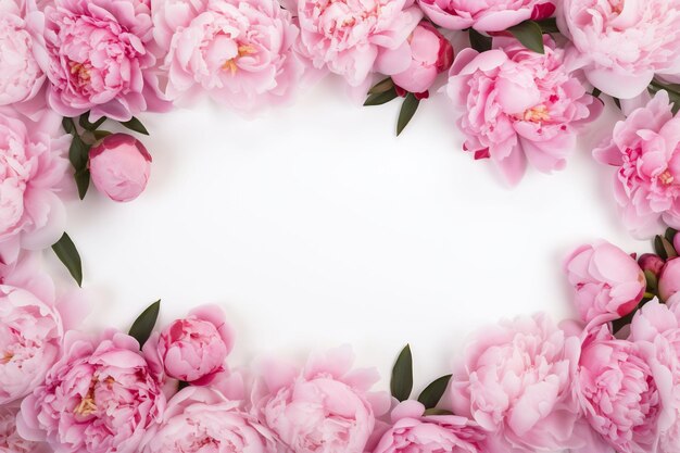 pink peonies on a white background.