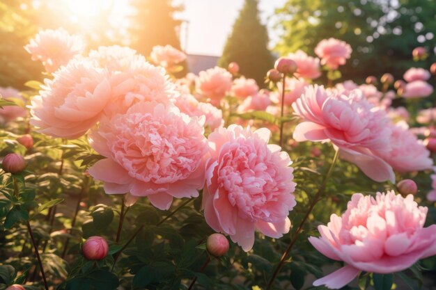 Pink Peony Flowers