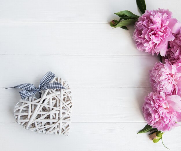 Pink peony flowers