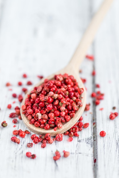 Pink Peppercorns selective focus