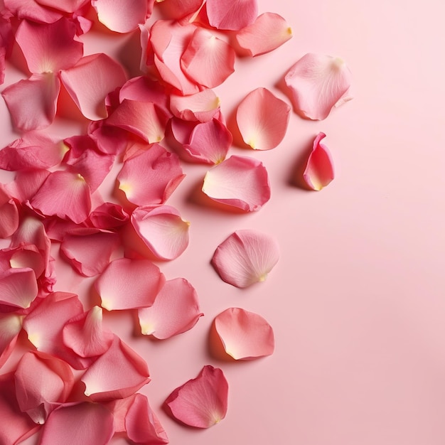 Pink petals on a pink background