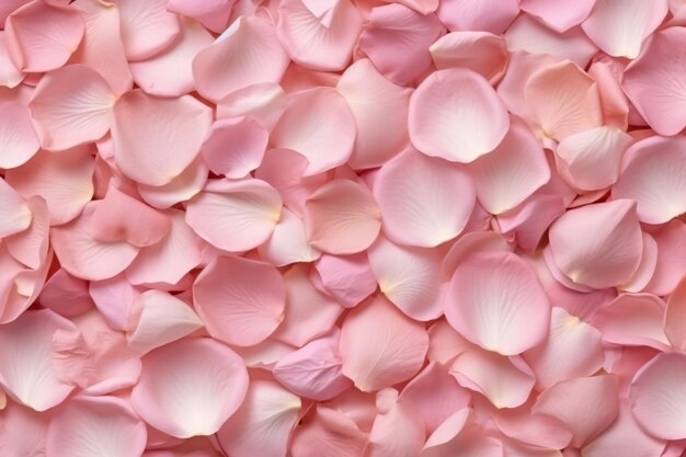 Pink petals on a white background