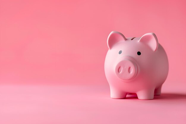 Photo a pink pig is standing on a pink background