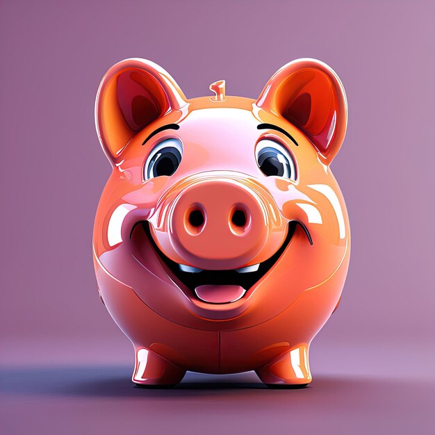 pink piggy bank 3 d rendering