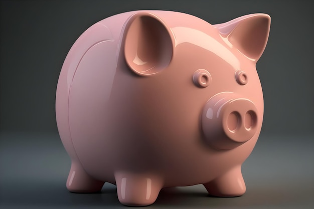 Pink piggy bank isolated