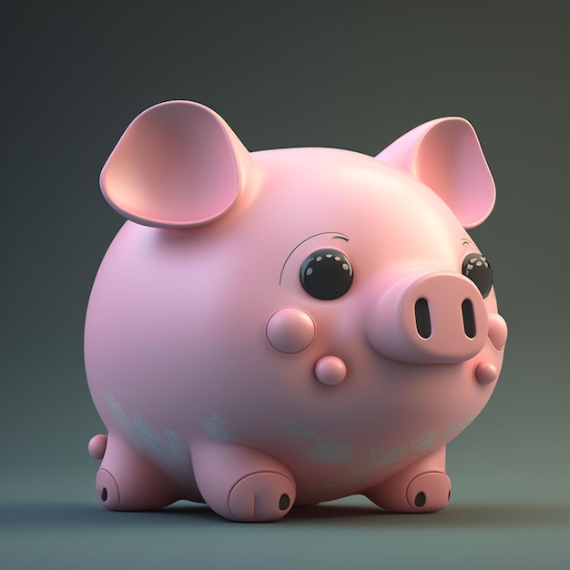 A pink piggy bank with the word pig on it