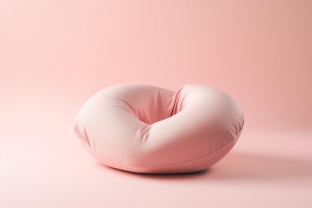 A pink pillow on a pink background