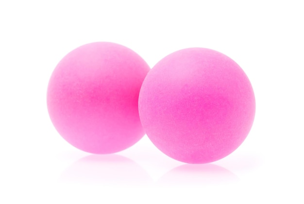 pink Ping pong ball isolated on white background