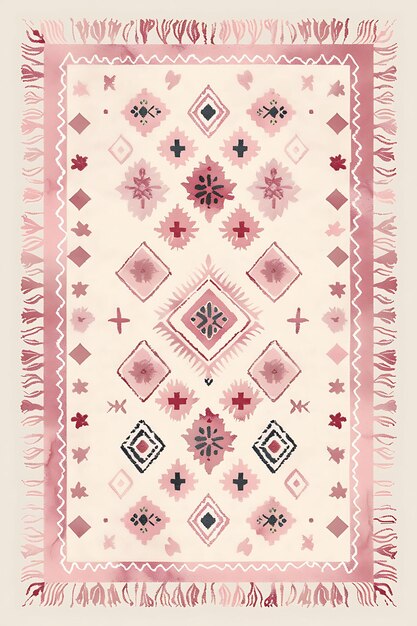 Photo a pink and pink quilt with a pink and pink design