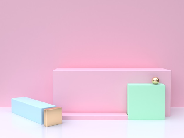 pink pink square 3d rendering abstract