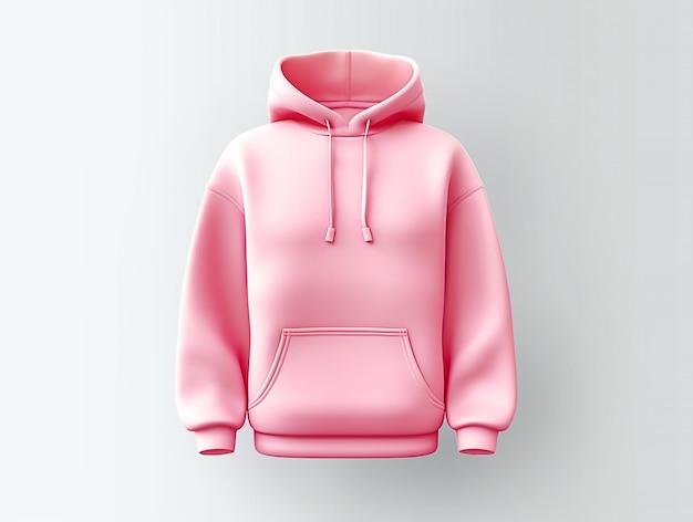 Pink Plain Hoodie Isolated Mockup AI Generated