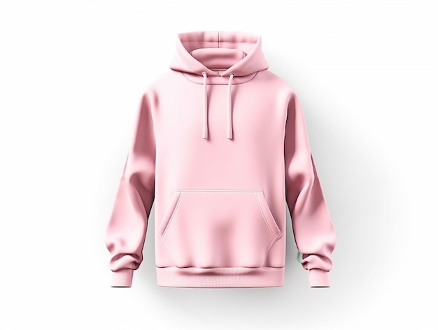 Pink Plain Hoodie Isolated Mockup AI Generated