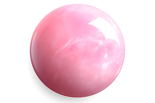 Розовая планета на белом фоне