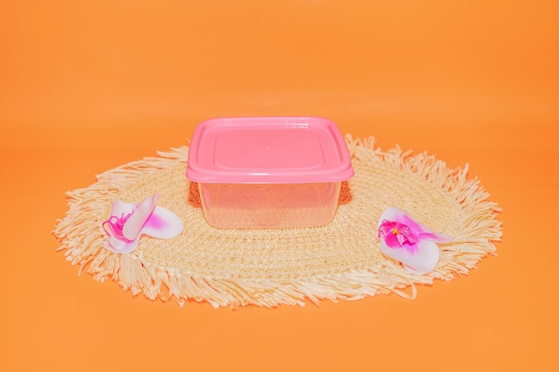 Pink Plastic Box Container with Lid