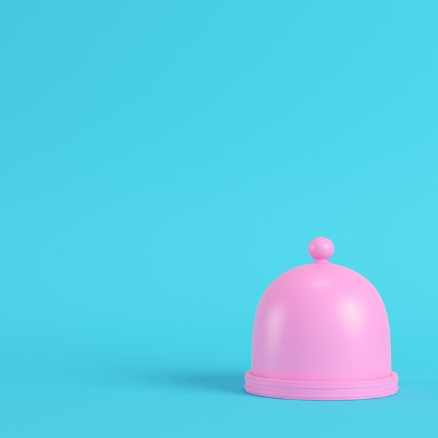 Pink plate with dome on bright blue background