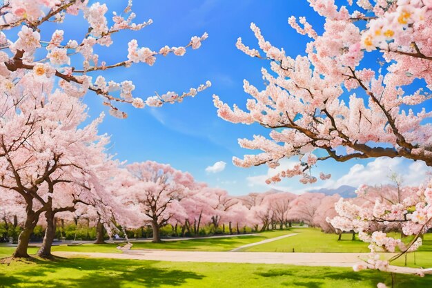 ピンクの梅桃の花桜の背景壁紙イラスト花びらクリエイティブ